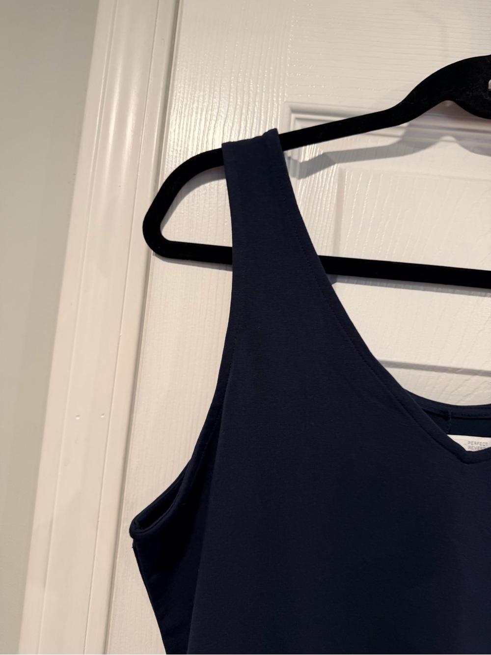 NWOT J. Jill Size XLP Perfect Reversible Tank Top Soft Stretch Cotton Navy Blue - Picture 3 of 11